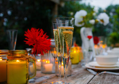 Romantic dining under the pergola