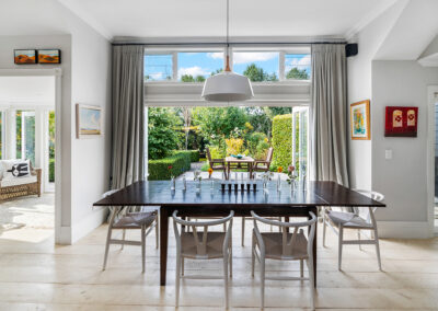 Treghan Lodge private dining with access to gardens and 80 sq metre deck
