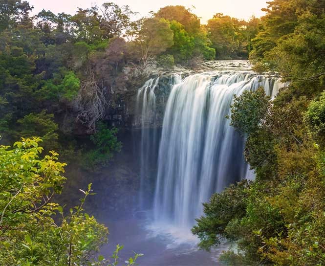 Rainbow Falls waterfall near Kerikeri in the Bay of Islands