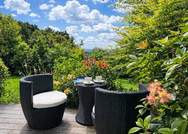 Private garden deck at Owner’s Cottage Treghan Lodge Kerikeri