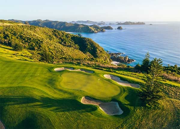 Kauri Cliffs Golf Course overlooking the Pacific Ocean in Northland, New Zealand, near Treghan Lodge in the Bay of Islands