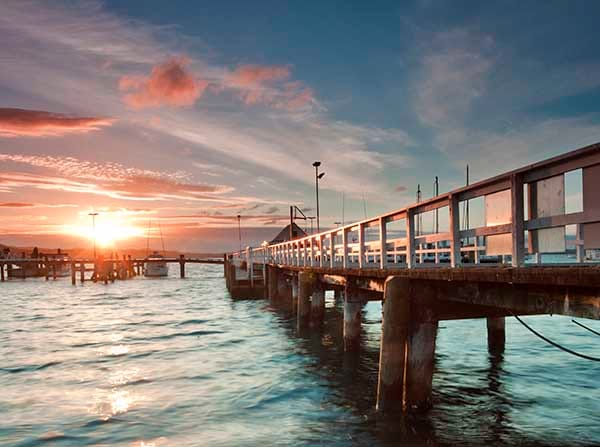 Russell Wharf in the Bay of Islands, Northland Russell Wharf in the Bay of Islands, Northland