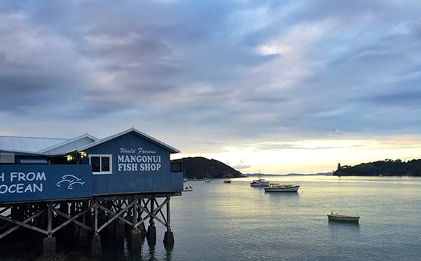 Historic waterfront at Mangōnui overlooking Doubtless Bay in Northland
