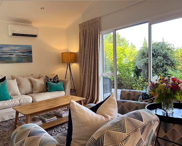 Private guesthouse living area at Treghan in Kerikeri, Bay of Islands